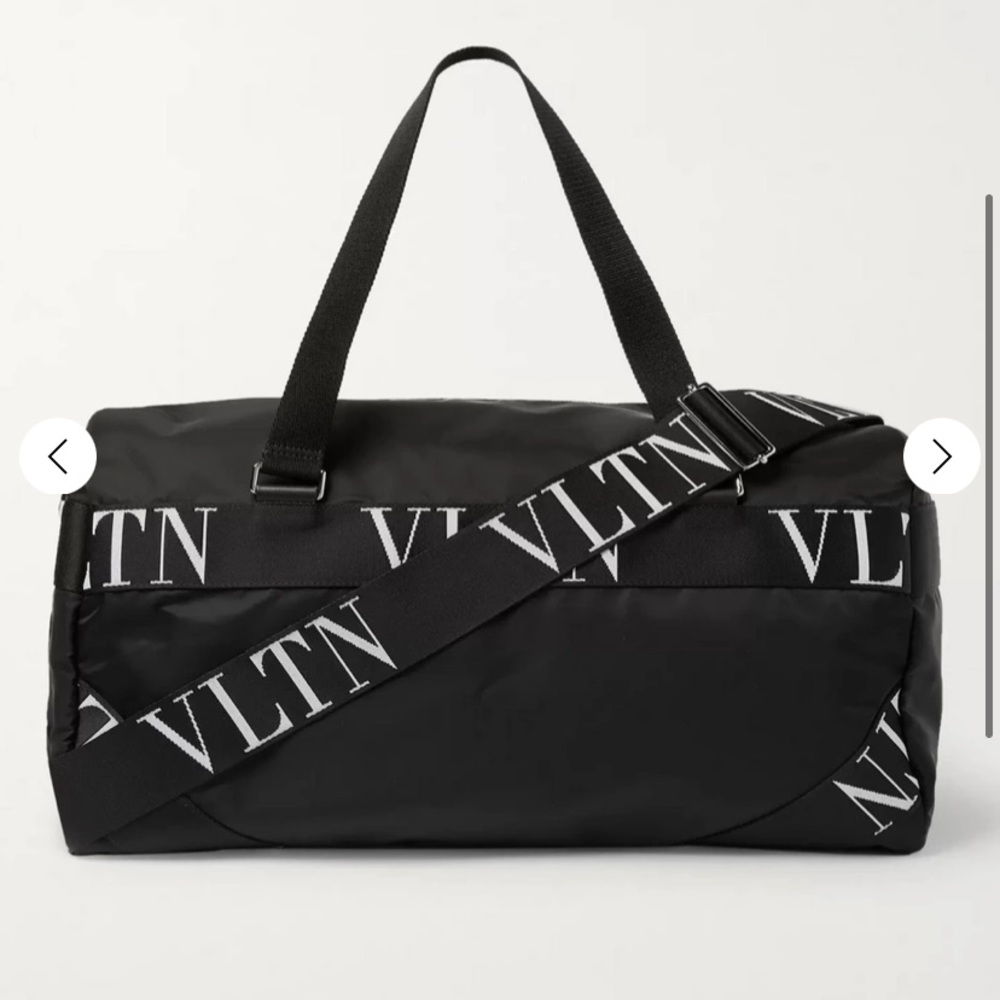 Valentino Garavani Logo-Webbing and Leather Trimmed Nylon Holdall NWT